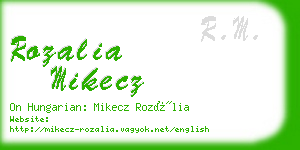 rozalia mikecz business card